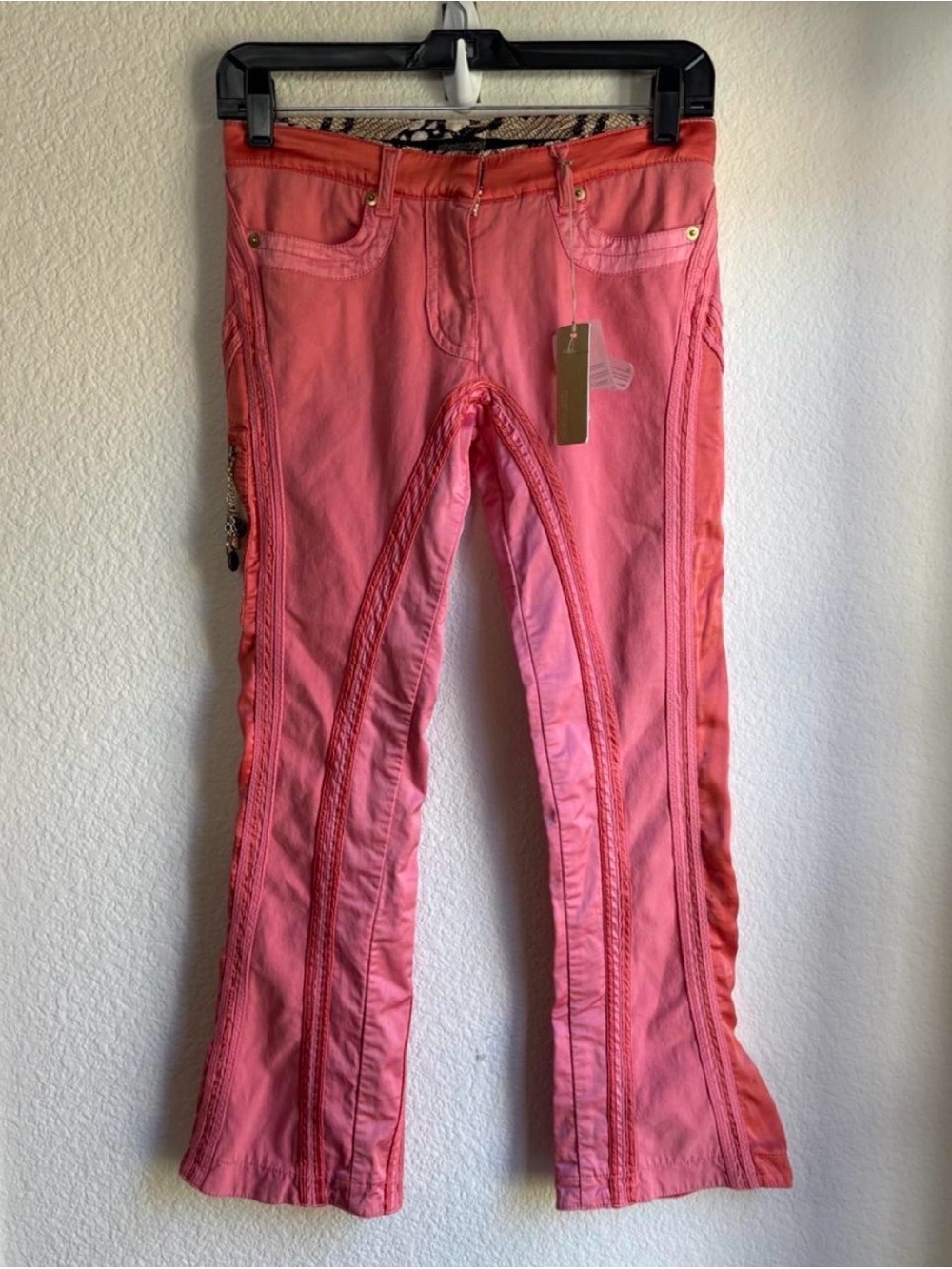 Women’s Pink Braided-Trim Pants